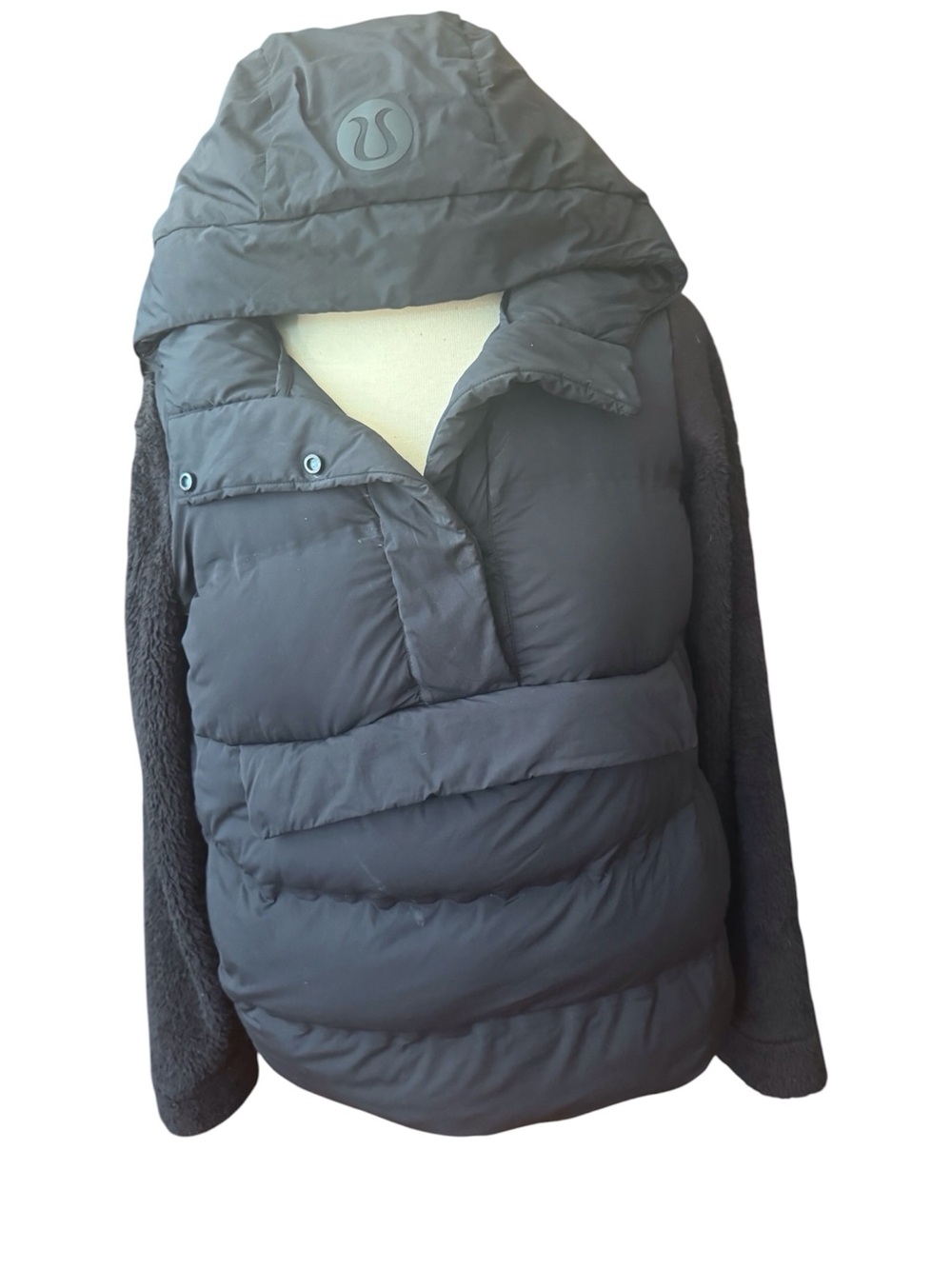 lululemon athletica Black Hooded Puffer Pullover